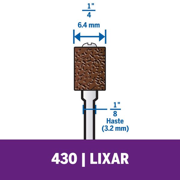 Haste Para Lixar De 6,4mm Com Tubo De Lixa De Grão Grosso (Modelo 430)