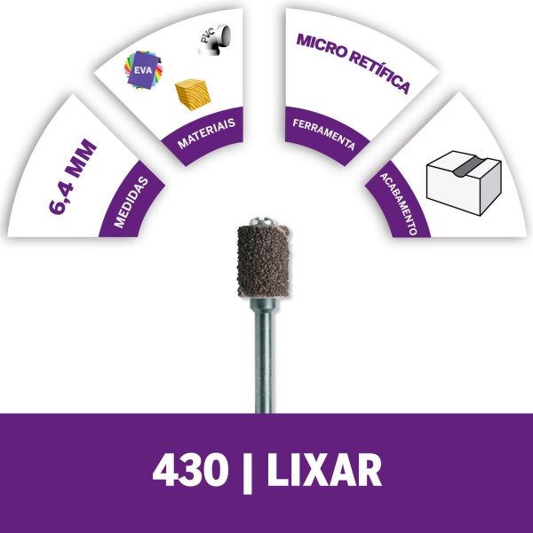 Haste Para Lixar De 6,4mm Com Tubo De Lixa De Grão Grosso (Modelo 430)