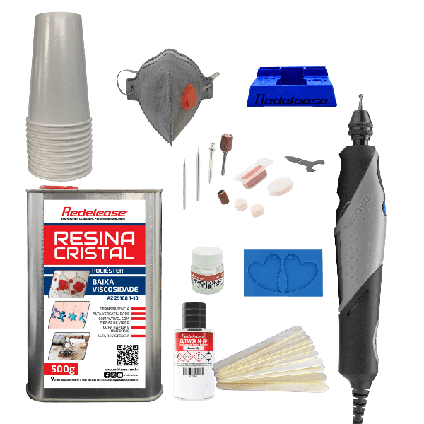 Kit Iniciante de Joias Afetivas com Resina + Organizador Dremel Brinde