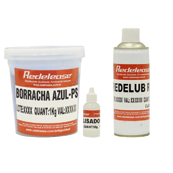 Kit Borracha De Silicone Azul C/ Catalisador + Spray Redelub