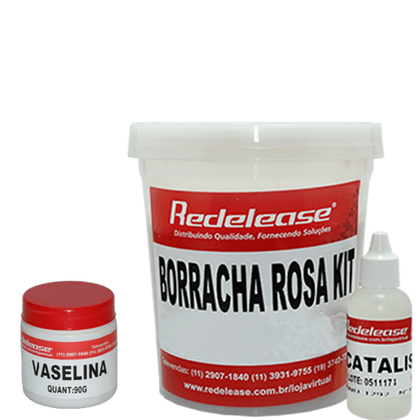 Kit Borracha De Silicone Rosa C/ Catalisador + Vaselina