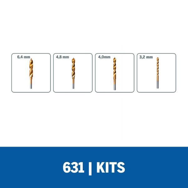 Kit De Brocas Dremel Com Ponta De Hélice 4 Peças (Modelo 631)