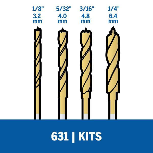 Kit De Brocas Dremel Com Ponta De Hélice 4 Peças (Modelo 631)
