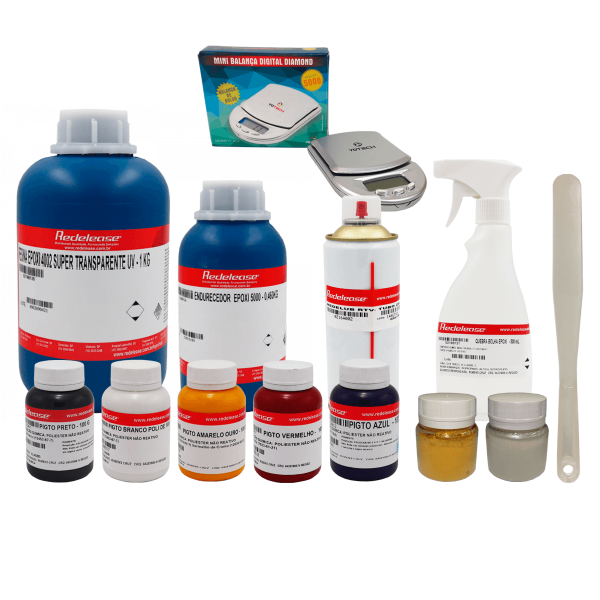 Kit de Resinas, pigmentos e ferramentas curso Resina LAB (Opção 3)