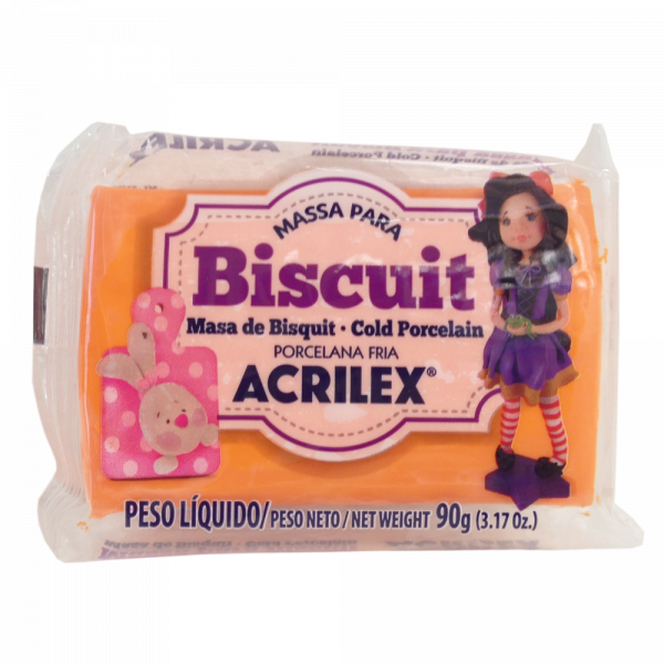 Massa para Biscuit Laranja Acrilex (90 g)