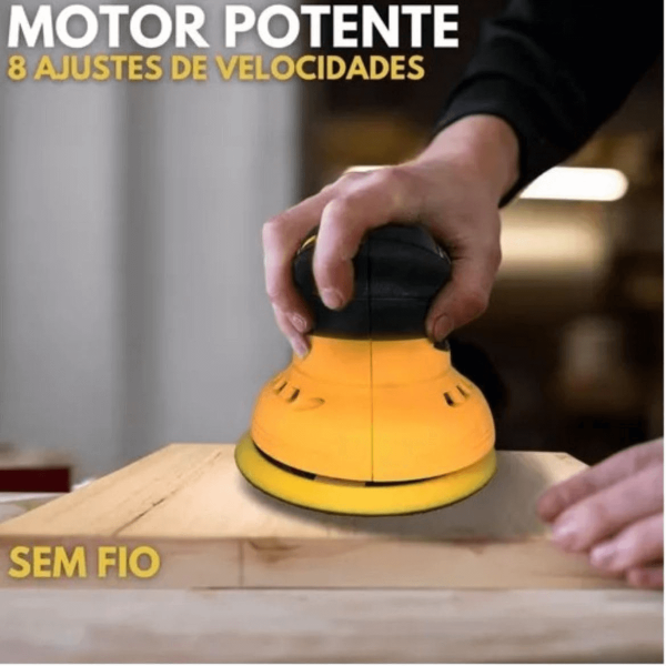 Lixadeira Politriz Profissional Recarregável 12v