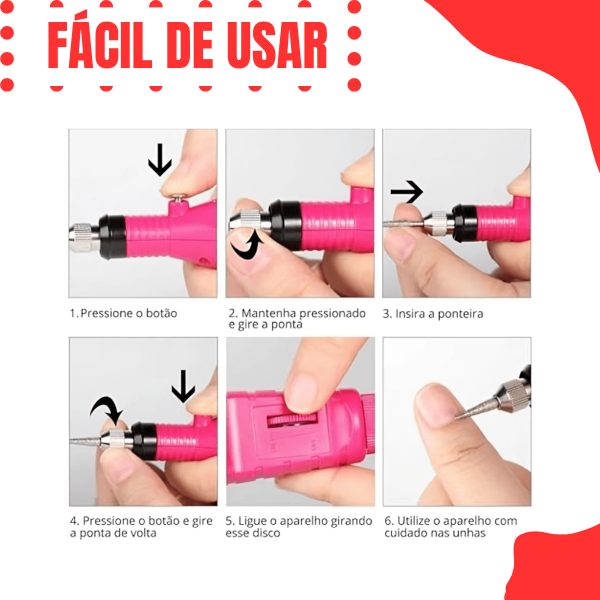 Lixadeira de Unha Elétrica Profissional Bivolt