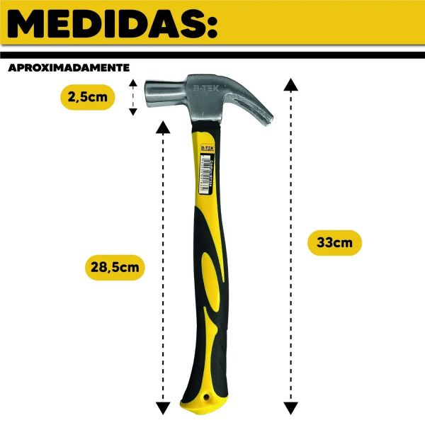 Martelo Profissional Cabeça 27mm Cabo Emborrachado