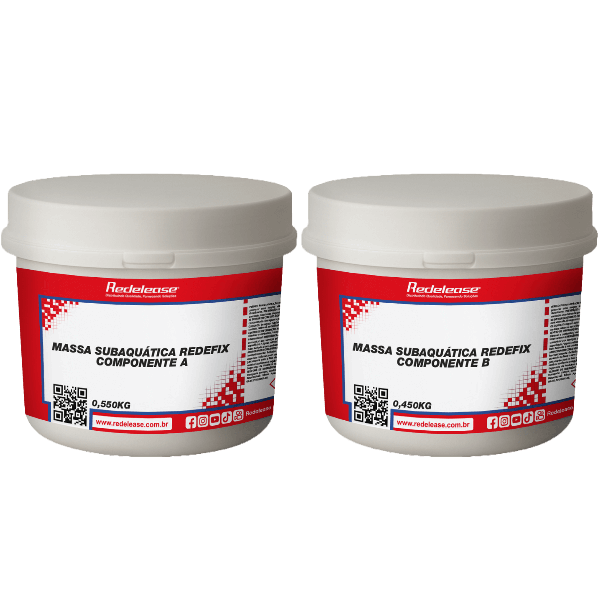 Massa Subaquática Epóxi Redefix - Reparo Náutico, Piscinas e Indústria (01 Kg)