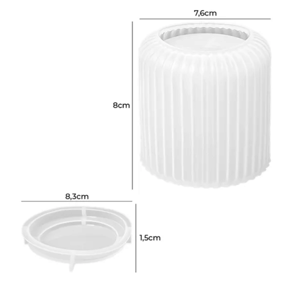 Molde de Silicone Pote com Tampa Modelo 3