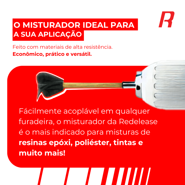 Misturador Epóxi para Parafusadeira – Pá Agitadora para Resina, Tintas e Líquidos