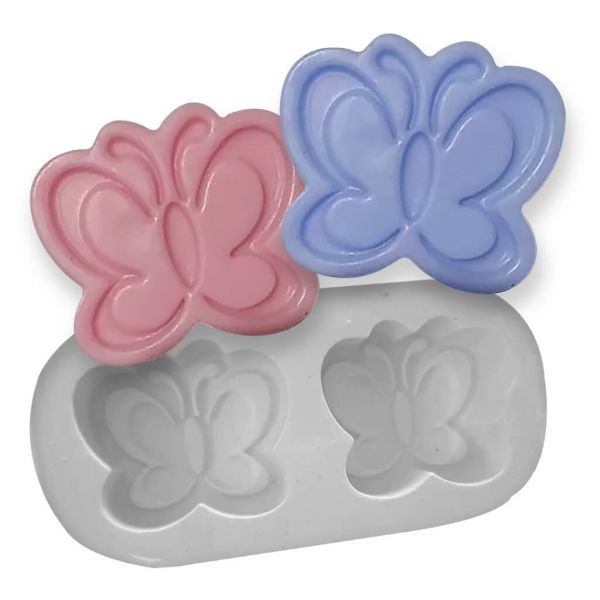 Molde de Silicone Borboleta 2 Cavidades