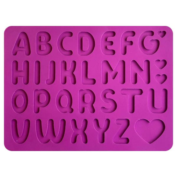 Molde de Silicone Alfabeto Letras Arredondadas