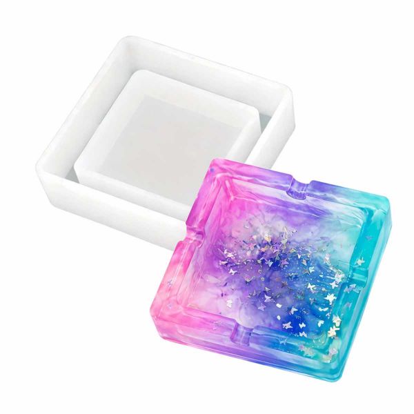 Molde de Silicone Formato Cinzeiro Quadrado