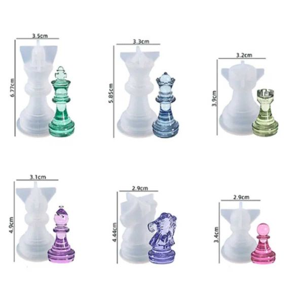 Molde de Silicone Formato Xadrez, Dama e Tabuleiro