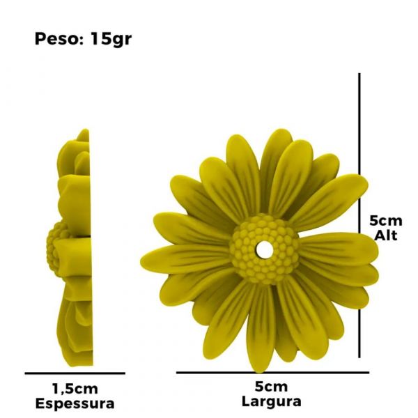 Molde de Silicone Margarida Com Furo