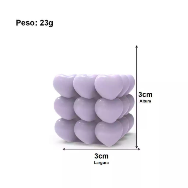 Molde de Silicone Mini Coração em Cubo