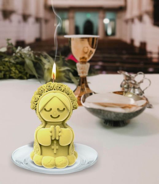 Molde de Silicone Nossa Senhora com Terço 6cm