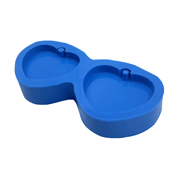 Molde de Silicone Chaveiro Coração Duplo