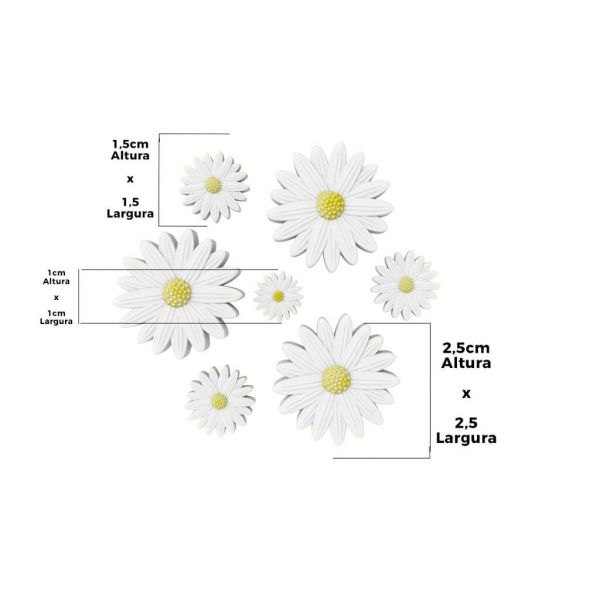 Molde de Silicone Mini Margaridas 7 Cavidades