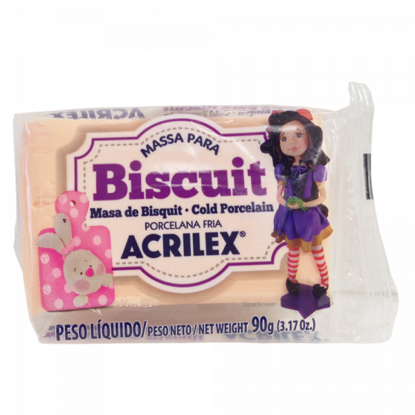 Massa para Biscuit Pêssego Acrilex (90 g)