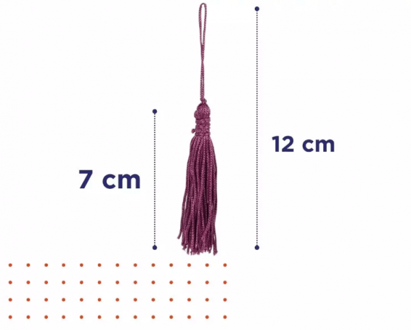 Pingente de Seda Tassel Franja Beterraba 7cm (10 Un)