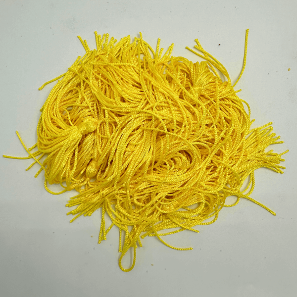 Pingente de Seda Tassel Franja Amarelo Gema 7cm (10 Un)