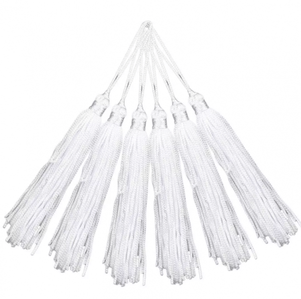 Pingente de Seda Tassel Franja Branco 7cm (10 Un)