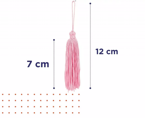 Pingente de Seda Tassel Franja Rosa Bebê 7cm (10 Un)