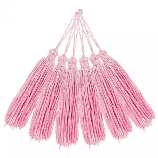 Pingente de Seda Tassel Franja Rosa Bebê 7cm (10 Un)