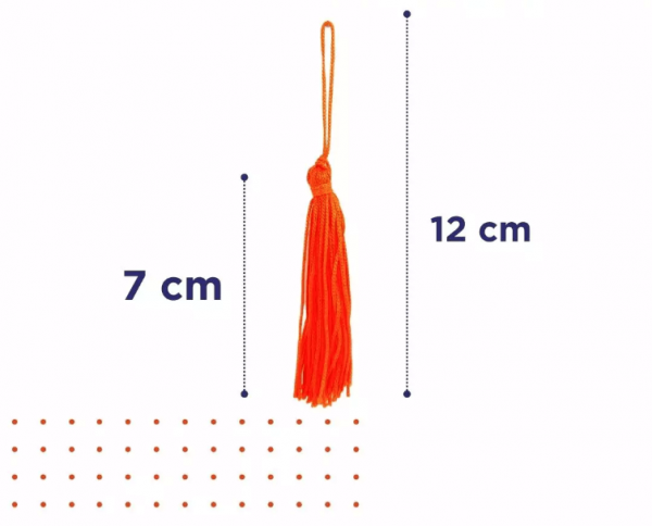 Pingente de Seda Tassel Franja Laranja 7cm (10 Un)