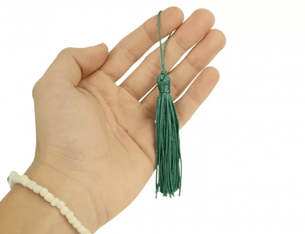 Pingente de Seda Tassel Franja Verde Escuro 7cm (10 Un)