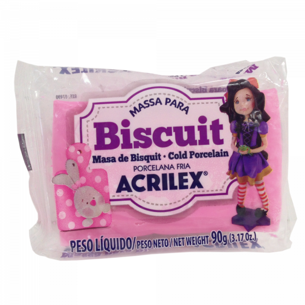 Massa para Biscuit Rosa Escuro Acrilex (90 g)
